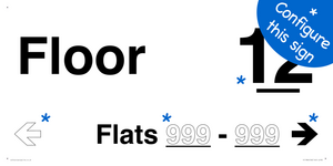 Floor ID sign with One Flat Directional Section